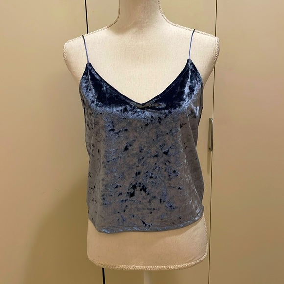H&M Tops - H &M crushed velvet blue camisole size small #92